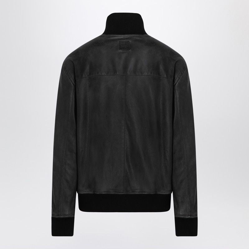 LOEWE Men's Vintage-Effect Leather Bomber Jacket