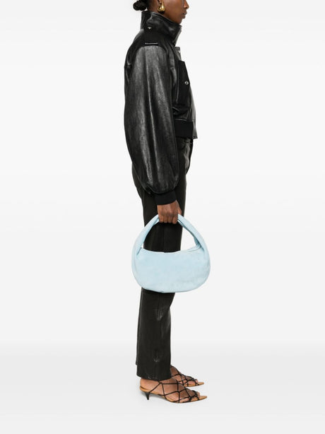 KHAITE Olivia Medium Leather Hobo Bag in Baby Blue