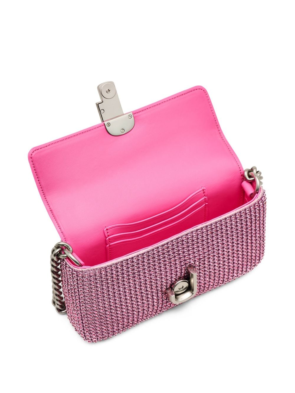 MARC JACOBS Petal Pink Mini Shoulder Bag with Crystal Logo