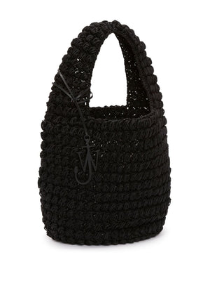女性用スタイリッシュな黒のポーチハンドバッグ - SS24 コレクション
