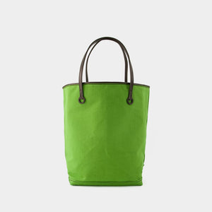 حقيبة توت طويلة خضراء من القماش الثقيل للجنسين