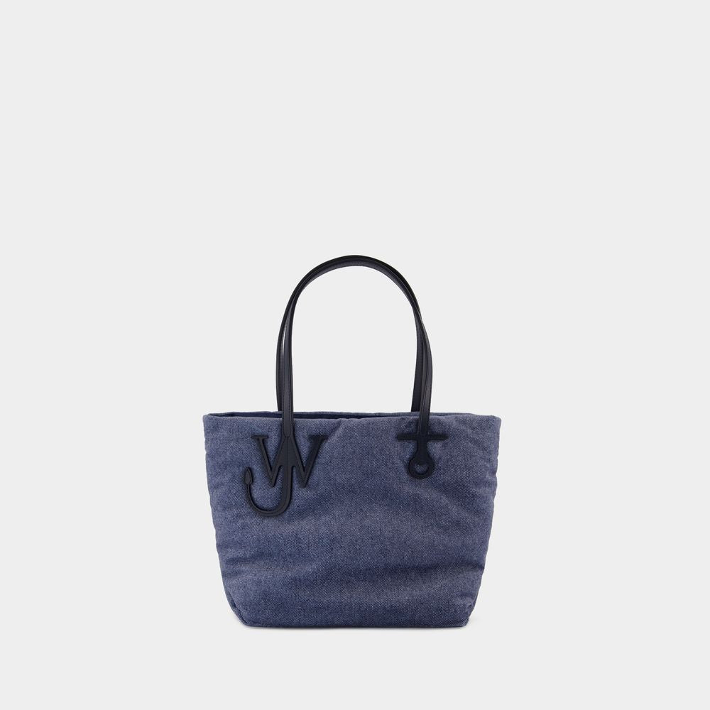 JW ANDERSON Small Puffy Velvet Denim Anchor Tote