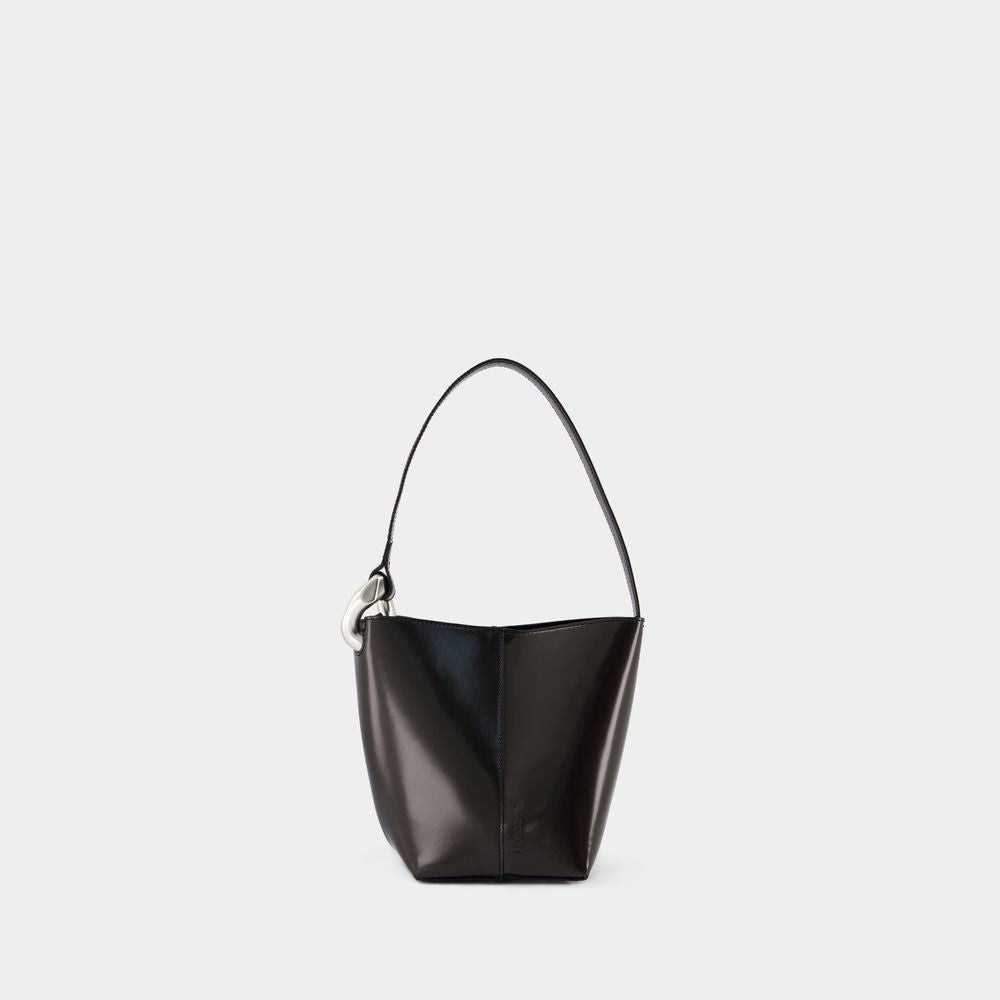 JW ANDERSON The Corner Mini Bucket Shoulder Bag in Black