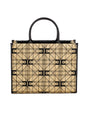 ELISABETTA FRANCHI Chic Beige Raffia Tote Bag