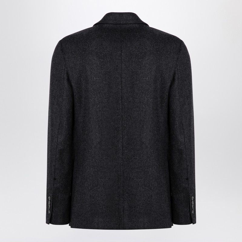 AMI PARIS Elegant Charcoal Wool Double-Breasted Jacket