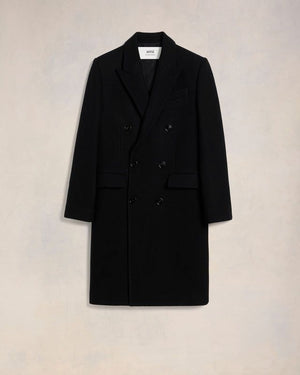 AMI PARIS Double-Breasted Wool Overcoat for Men