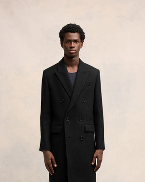 AMI PARIS Double-Breasted Wool Overcoat for Men