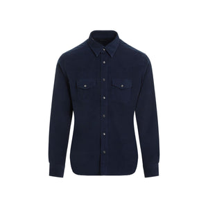 TOM FORD Luxury Corduroy Cotton Shirt - Deep Blue