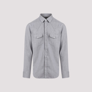 男士灰色西式牛仔衬衫-SS24系列