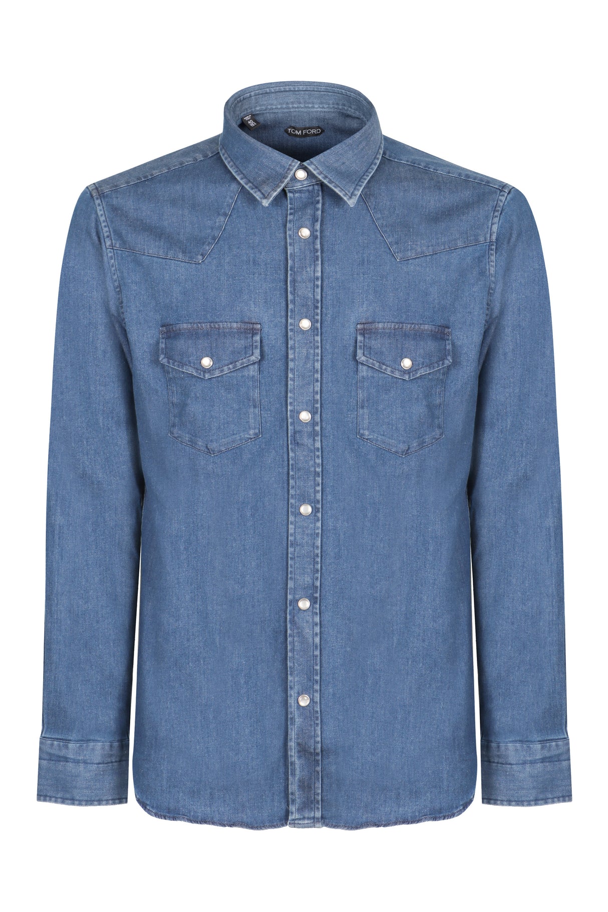 TOM FORD Contemporary Denim Shirt with Front Pockets