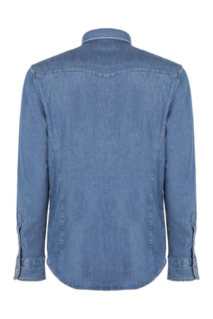 TOM FORD Contemporary Denim Shirt with Front Pockets