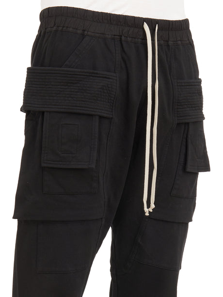 سروال كارجو رجالي أسود بخصر قابل للتعديل وجيوب متعددة لصيف 24