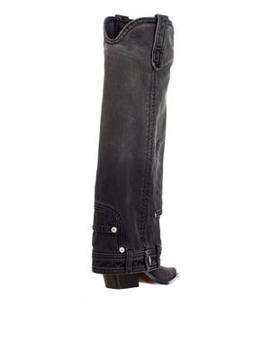 IACHI ARAIA Black Denim Stivali for Women by IACHIA ARAIA