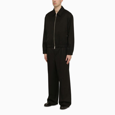 AMI PARIS Men's Black Wool Zipped Jacket - SS24 Collection