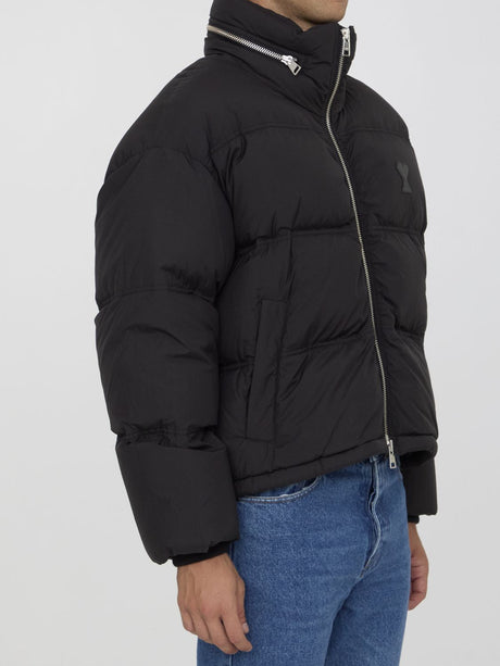 AMI PARIS Men's Regular Fit Down Jacket with Packaway Hood