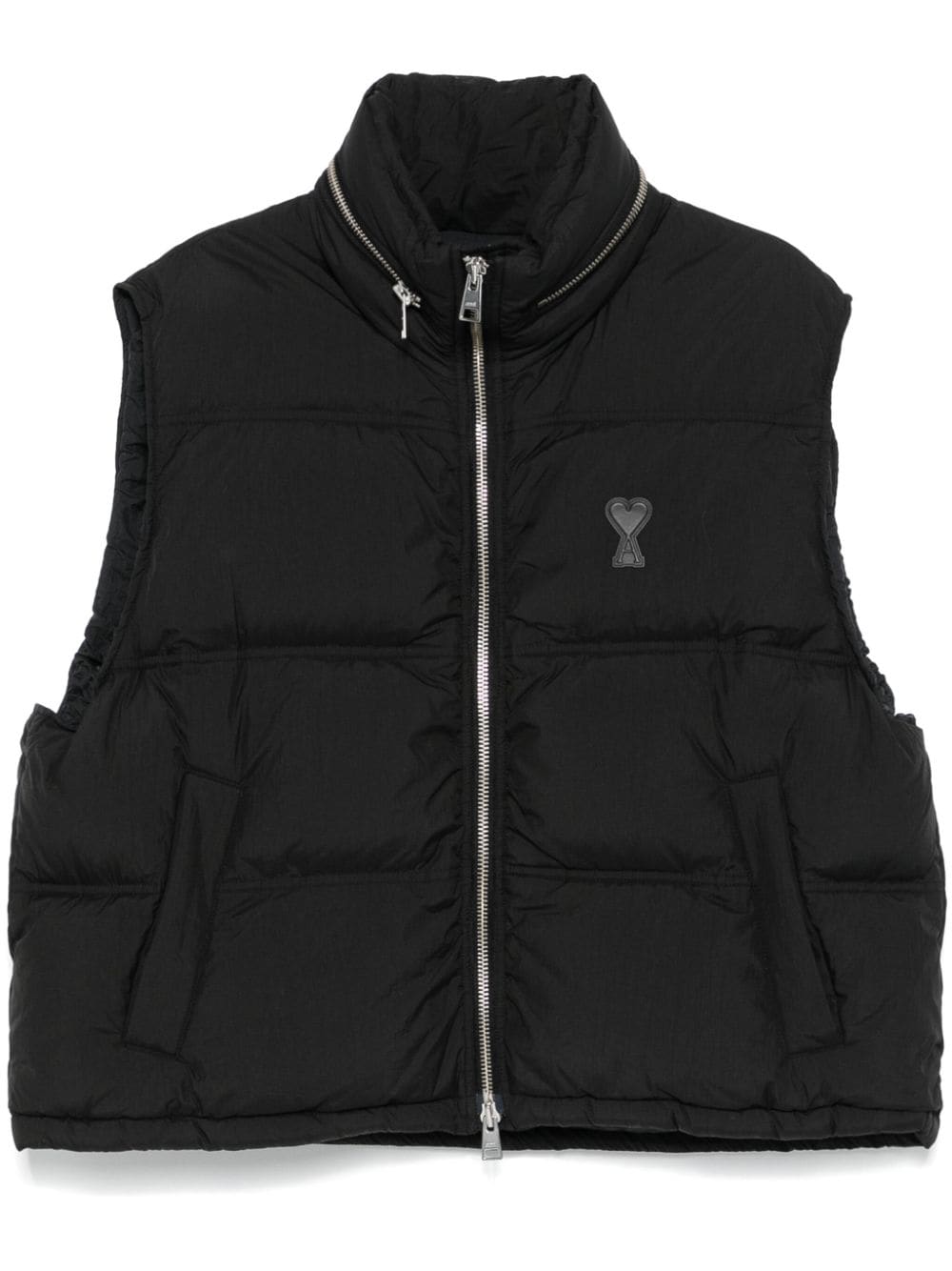 AMI PARIS Men's Down Vest with Concealed Hood