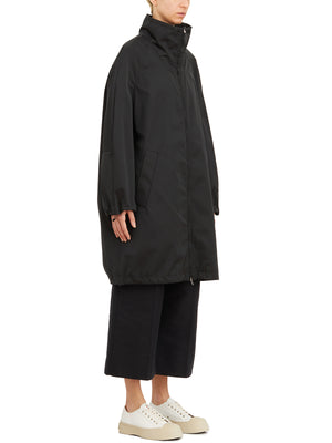 MARNI Black Parka Jacket with High Neck and Cinched Waist for Women