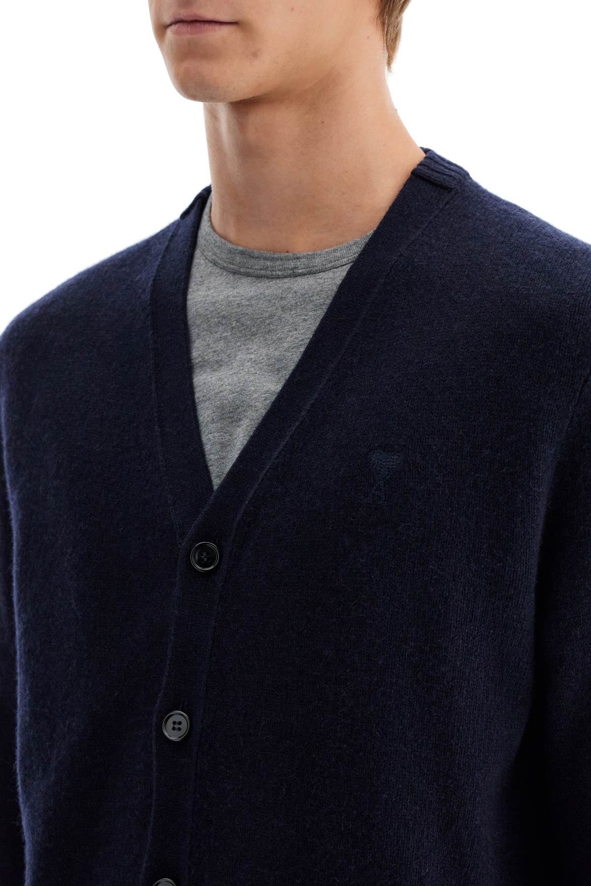 AMI PARIS Luxury Navy Cardigan