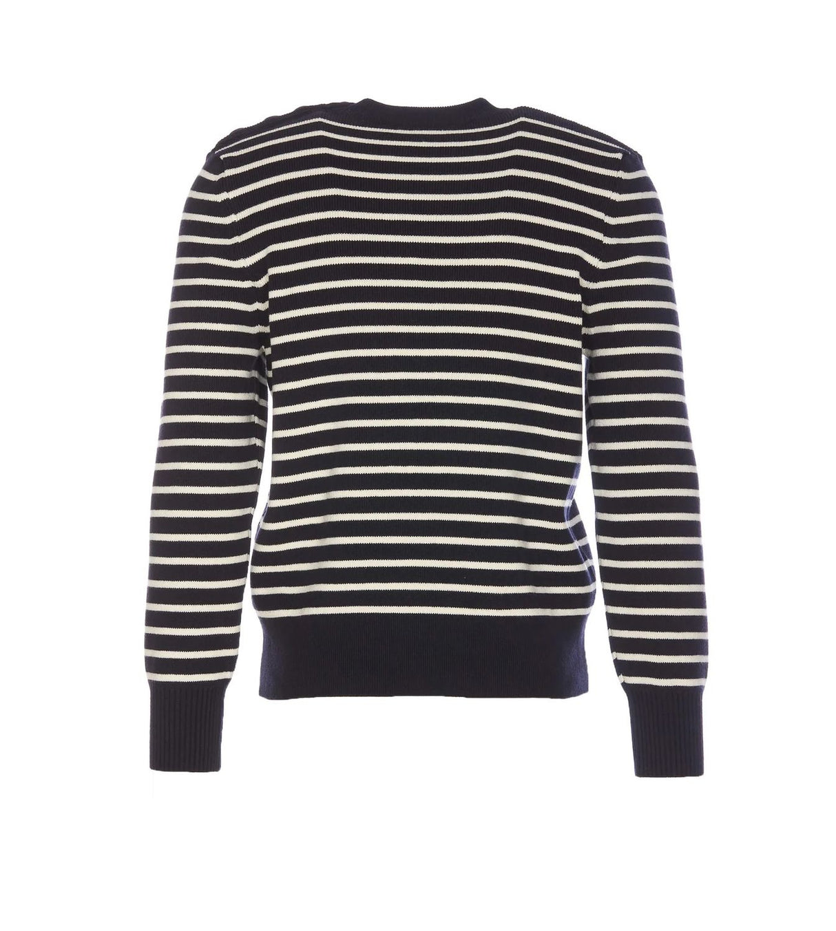 AMI PARIS Classic Navy & White Striped Crew Neck Sweater