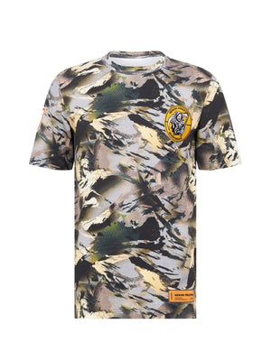 HERON PRESTON Oversized Camo Logo Short Sleeve T-Shirt