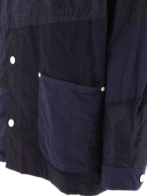 COMME DES GARÇONS HOMME PLUS Navy Patchwork Jacket for Men - 70% Cotton 30% Linen