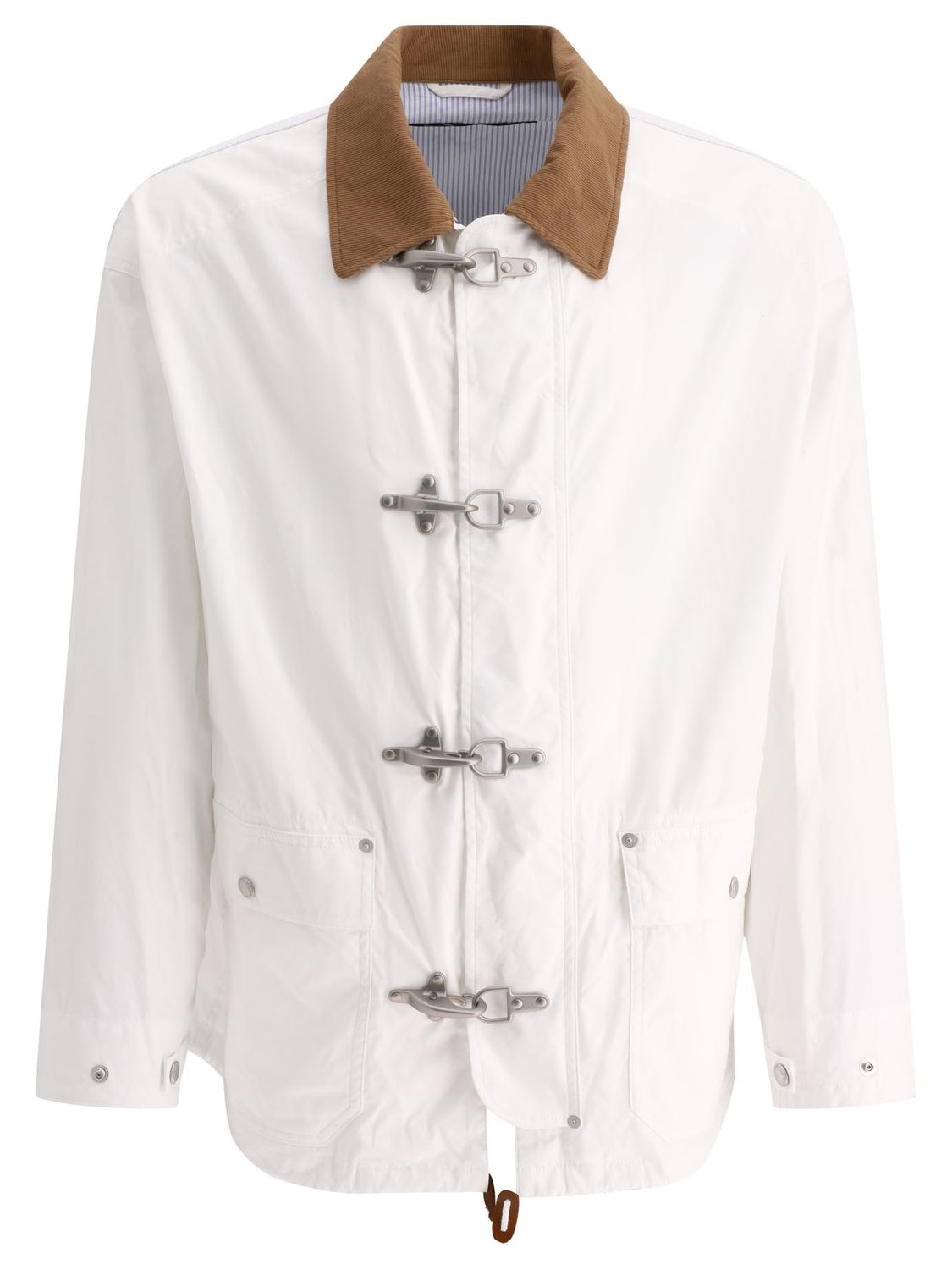 COMME DES GARÇONS HOMME PLUS Men's White Frog Fastening Jacket for SS24