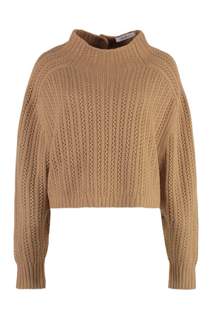 MAX MARA Elegant Wool-Cashmere Blend Mock Turtleneck Sweater