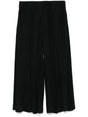 HOMME PLISSE Men's Cropped Wide Leg Tucked Trousers