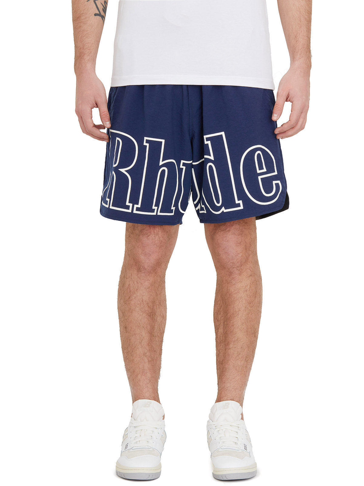 RHUDE Men's Blue Elastic Waist Pants with Side Pockets - SS24 Collection