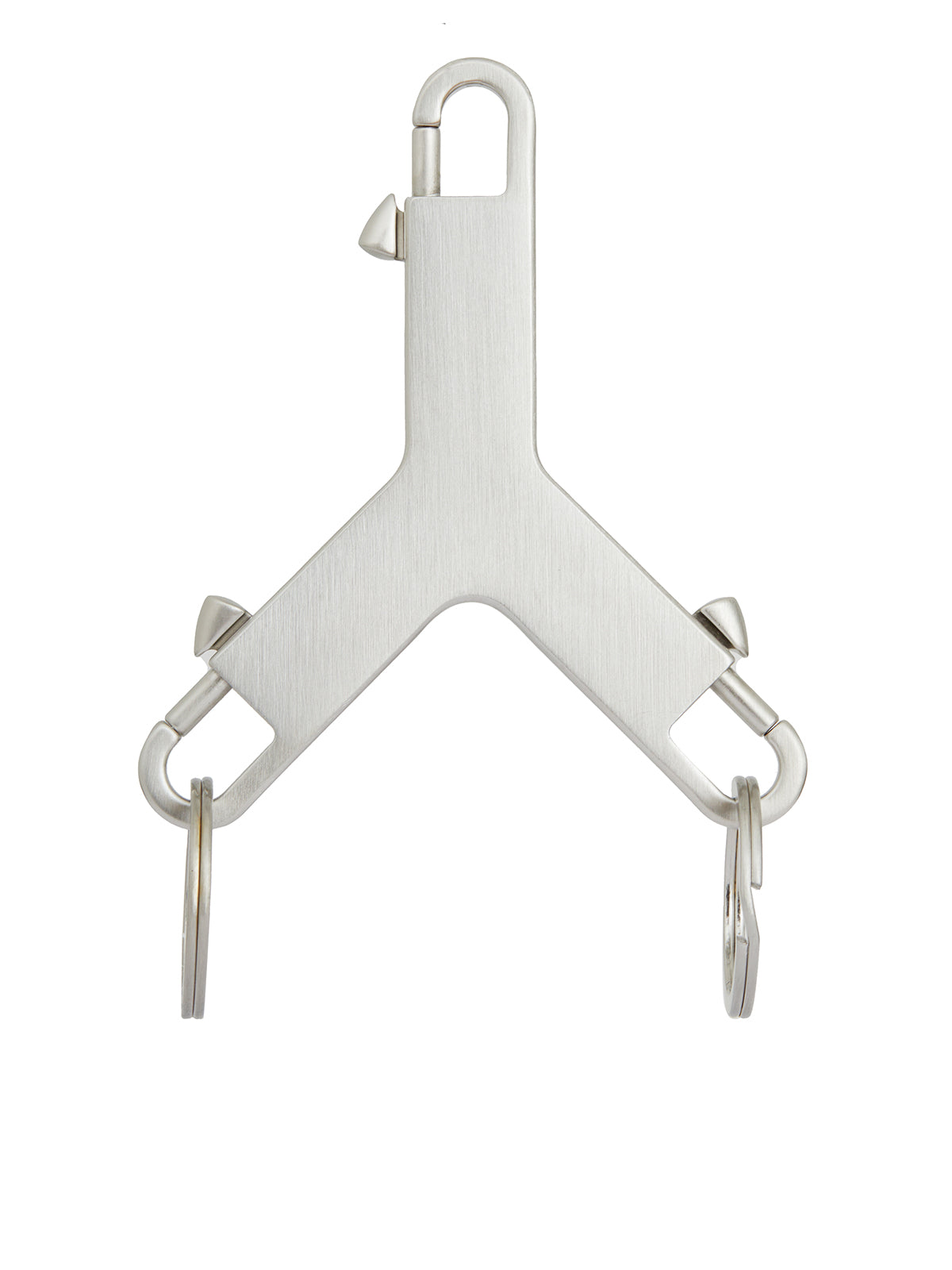 RICK OWENS Gray 3-Sided Keychain with Engraved Logo