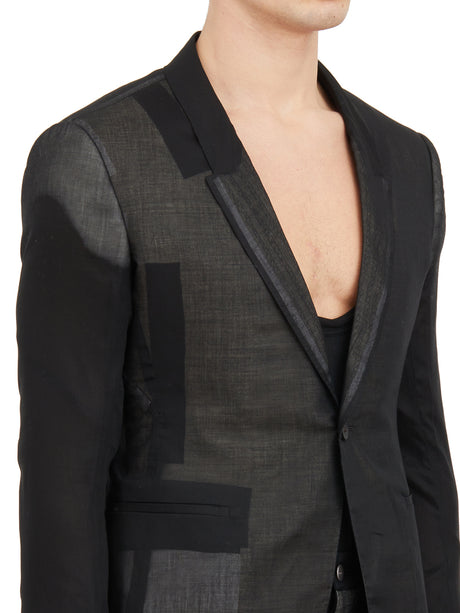 RICK OWENS Modern Men's Black Blazer for SS24 Collection