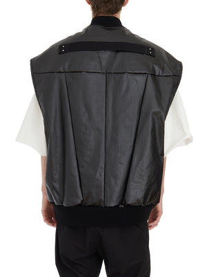 RICK OWENS Men's Black Padded Denim Vest for SS24 Season