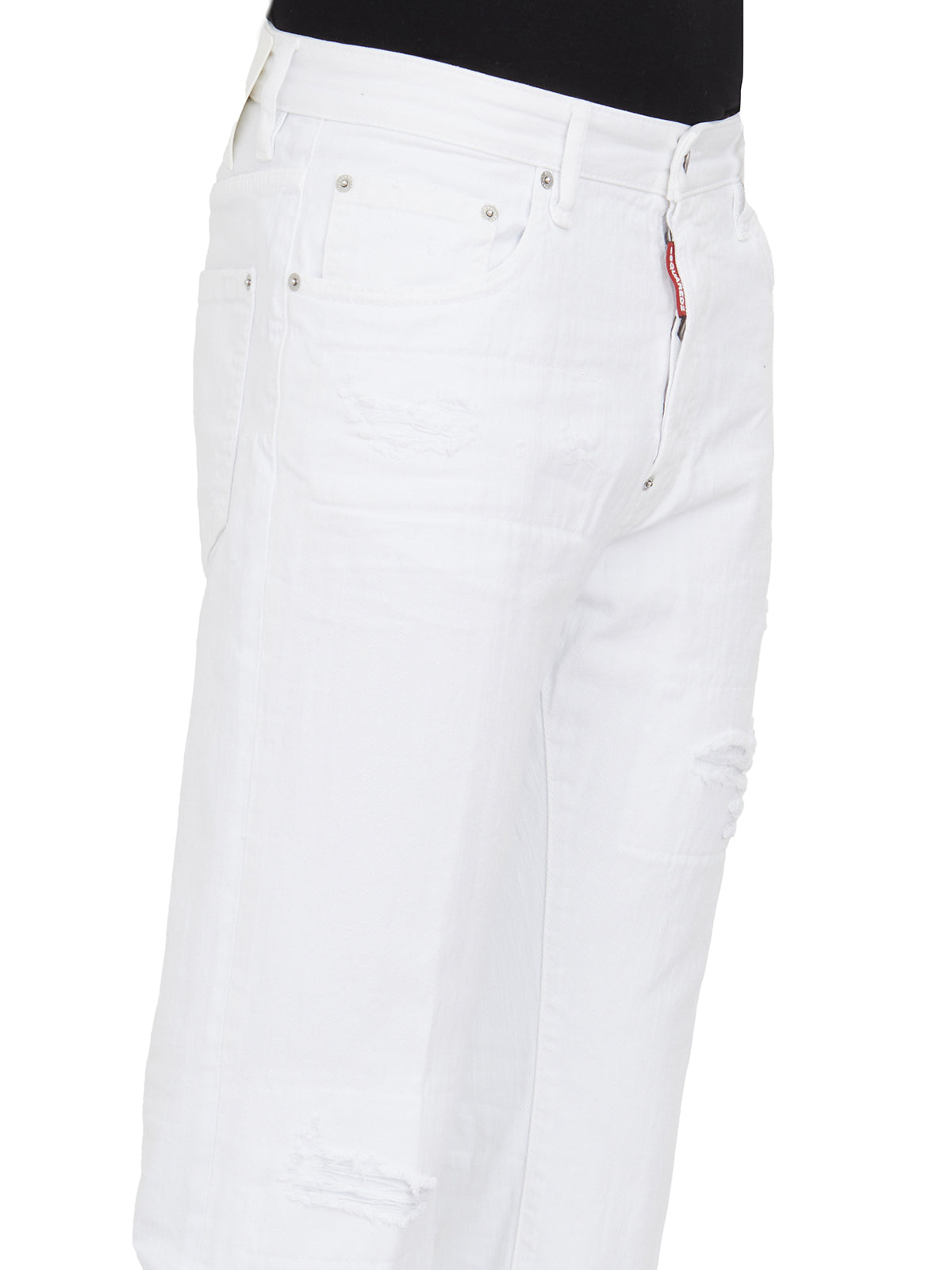 DSQUARED2 Classic White Cotton Jeans for Men - Regular Fit with 5 Pockets and Belt Loops [SS24]