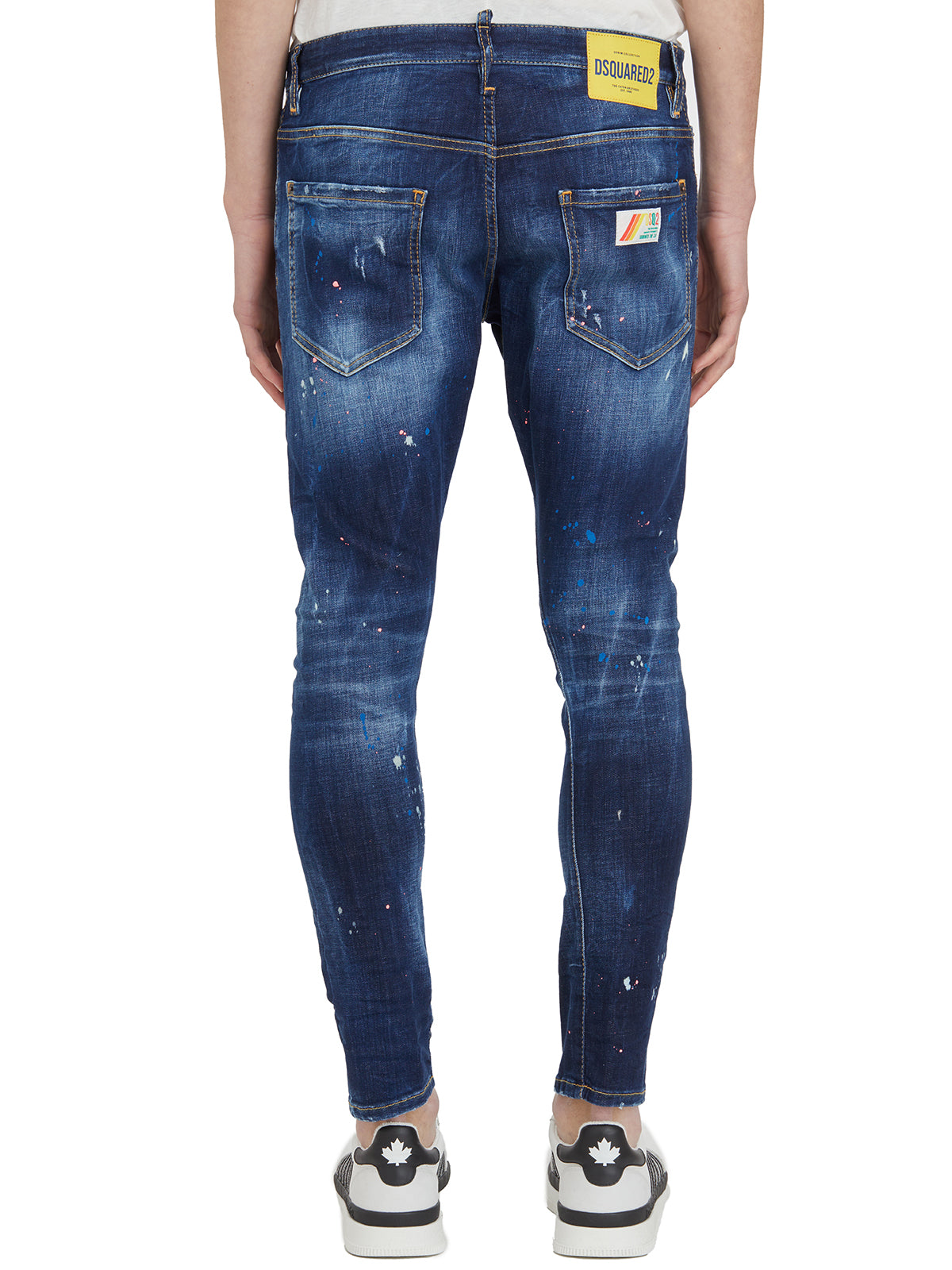 Quần Jeans dài màu xanh thêu DSQUARED2 phiên bản SS24 cho Nam