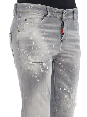灰色弹力裤，五口袋及腰圈 - SS24系列