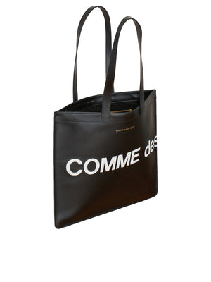 COMME DES GARÇONS WALLET Stylish Black Leather Tote Handbag for Men | CARRYOVER Collection