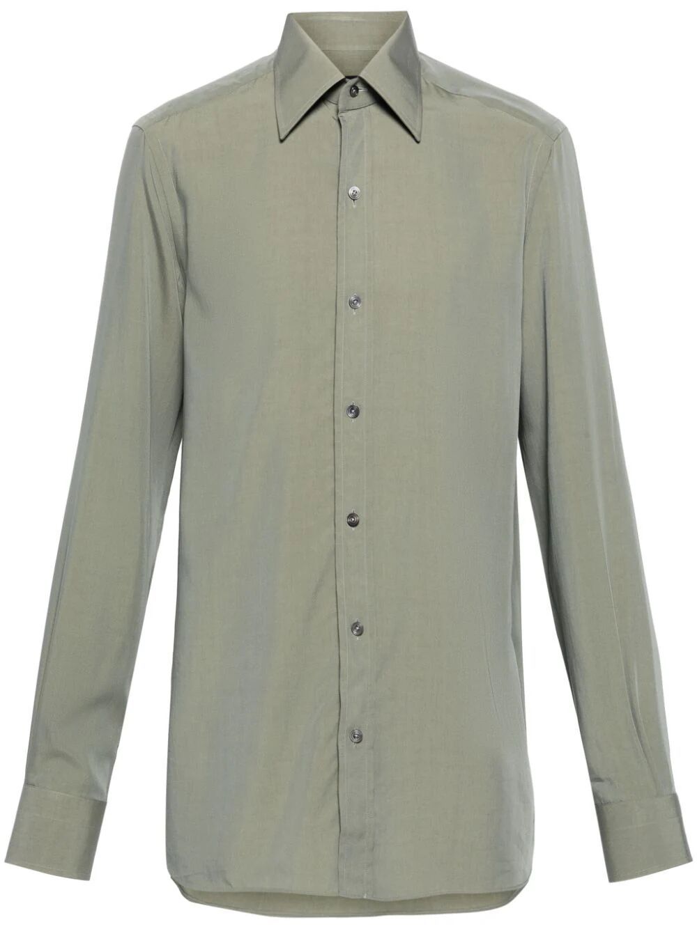 Green Long Sleeve Lyocell Blend Shirt for Men