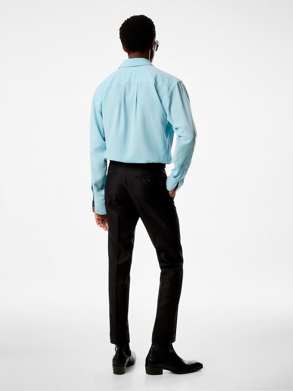 TOM FORD Blue Long Sleeve LYOCELL Blend Shirt for Men