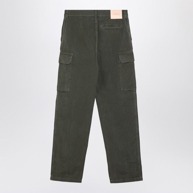 LOEWE Men's Olive Green Cotton Cargo Trousers