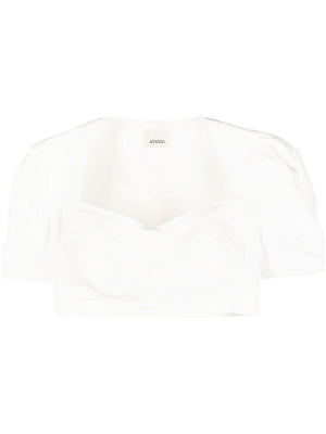 White Hemp and Viscose Women's Top for SS23 Collection [ISABEL MARANT original collection]