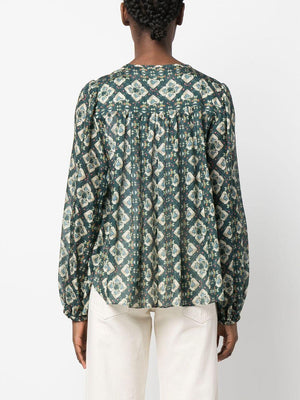 ISABEL MARANT Blue Silk Blouse for Women - SS23 Collection