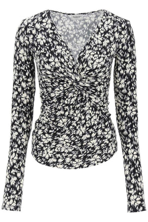 Black and White Printed Long Sleeve Top (for Women)