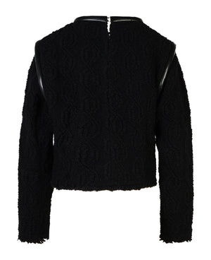 ISABEL MARANT Chic Black Textured Mini Sweater