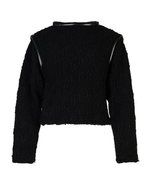 ISABEL MARANT Chic Black Textured Mini Sweater