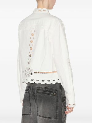 ISABEL MARANT Elegant White Embroidered Cotton Shirt