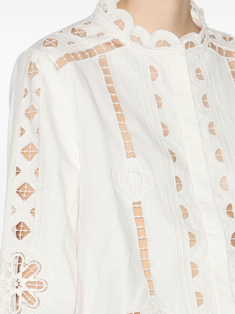 ISABEL MARANT Elegant White Embroidered Cotton Shirt