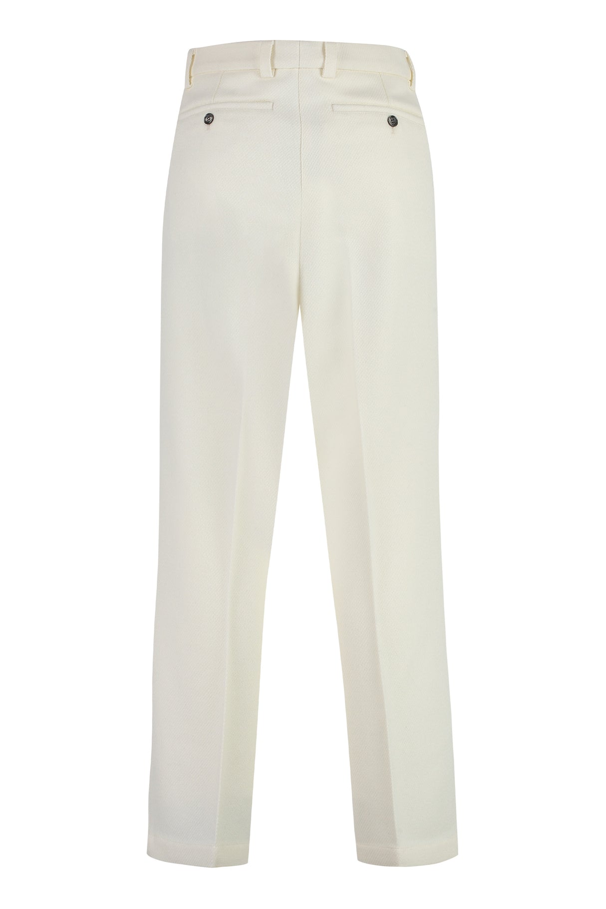 AMI PARIS Men's White Wool Trousers for Fall/Winter '24