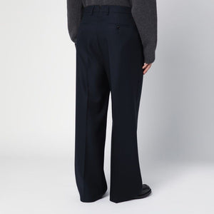 AMI PARIS Navy Blue Wide-Leg Trousers