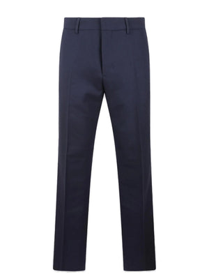 AMI PARIS Elegant Navy Pleated Wool Trousers