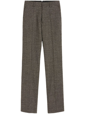 AMI PARIS Sophisticated Straight Fit Wool-Cotton Trousers